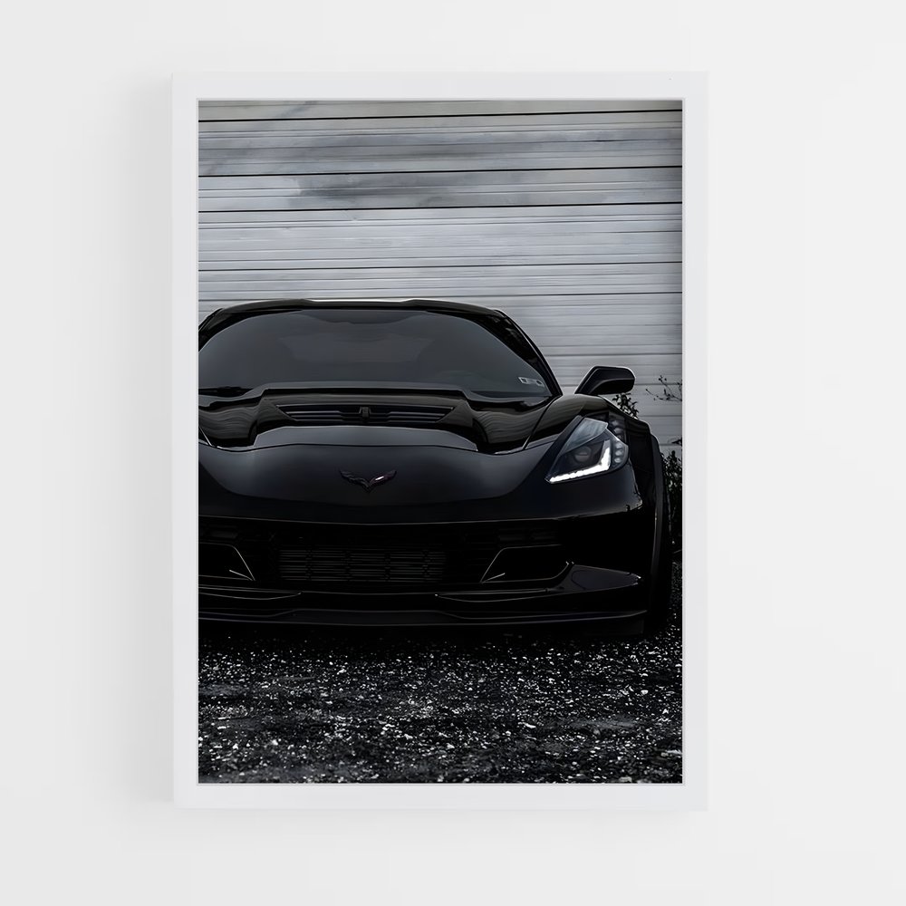 Poster Corvette Noire – affiche Chevrolet (vue 3)